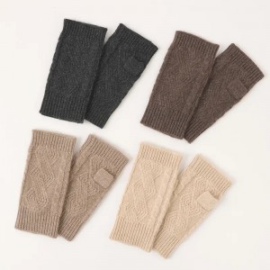 ຖົງມືລະດູຫນາວຂອງມົງໂກນບໍລິສຸດ cashmere ທໍາມະດາ knitted fingerless ແມ່ຍິງອົບອຸ່ນຄົນອັບເດດ: ຖົງມື cashmere mittens