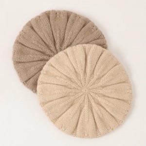 designer hand knitted pure cashmere beret custom logo fashion women cashmere calefacere hieme beanie hat
