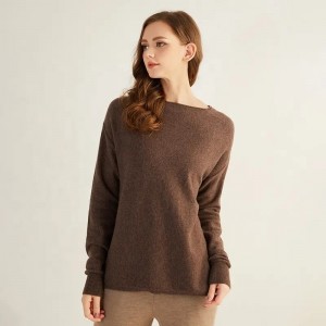 couleur café à manches longues noël pull tricoté personnalisé collection d'hiver surdimensionné femmes pull