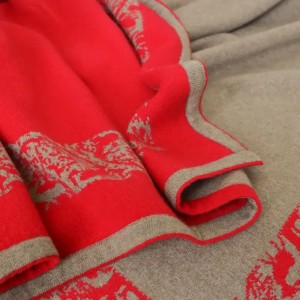 ខាងក្នុង mognolia ក្រណាត់ cashmere សុទ្ធ knit jacquard ភួយ & បោះចោលការធ្វើដំណើរសណ្ឋាគារផ្ទះរដូវរងារភួយ cashmere កក់ក្តៅ