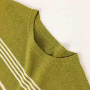 crew neck multi color stripe yakarukwa pure cashmere pullover custom fashion oversize juzi revakadzi