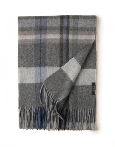 Bufanda de tartán de cachemira de luxo con logotipo personalizado de Escocia para mujer, bufanda de inverno para hombre y mujer, bufandas a cuadros de cachemira pura 100%