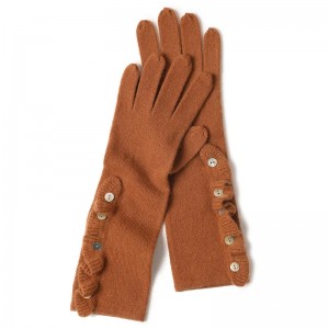 simpatici guanti invernali in cashmere personalizzati da donna guanti lunghi di lusso magici intelligenti caldi lavorati a maglia guanti da donna con bottoni