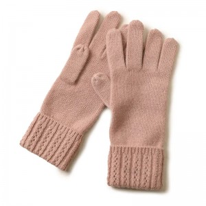 Ženske zimske kašmir pletene rukavice šuplje presavijene ivice luksuzne termalne prilagođene modne slatke rukavice za žene
