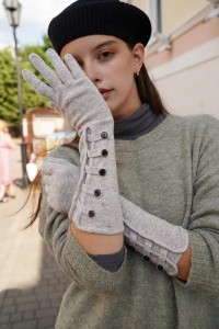 Özel dokunmatik ekran çin bayan kış sıcak örgü uzun eldiven kadın kol ısıtıcı dokunmatik termal moda sevimli kaşmir eldiven
