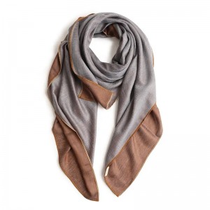 winter vrouwen korte kwastje vierkante kasjmier sjaal luxe effen kleur 200s satijn zachte pashmina sjaals sjaal