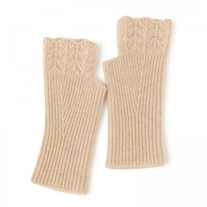 designer hollow nga bulak nga dekorasyon nga mga babaye nga winter gloves knitted fingerless women fashion cashmere gloves & mittens