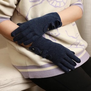 ecran gukoraho urutoki rwuzuye 100% cashmere gants abadamu batoboye imyenda ishyushye yimyambarire