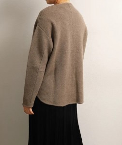 Thiết kế tùy chỉnh giản dị 100% cashmere nữ hàng đầu Plus kích thước thanh lịch phụ nữ xinh đẹp quần áo mùa đông áo len ấm áp