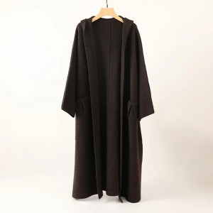 дуги стил 100% чистог кашмира женски џемпер кардиган плус величина плетена модна капуљача од кашмира по мери