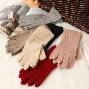 індивідуальні кашемірові зимові рукавички з повним пальцем модні в'язані теплі розкішні смарт-чарівні вовняні прості жіночі рукавички