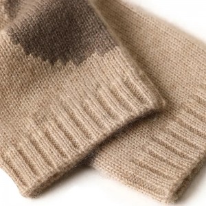 ຂາຍຮ້ອນລະດູຫນາວ fingerless jacquard 100% ຖົງມື cashmere ແບ້ custom ງາມຄົນອັບເດດ: ແມ່ຍິງເຄິ່ງຫນຶ່ງນິ້ວມື knit ຖົງມືຄວາມຮ້ອນ mitten