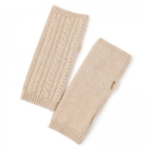 accesorios quentes de inverno guantes de cachemira de punto para mulleres guantes longas sen dedos de moda
