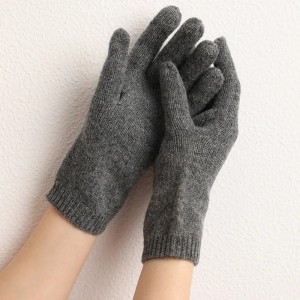 2022 αξεσουάρ μόδας 100% μάλλινα χειμερινά γάντια προσαρμοσμένα γυναικεία πλέξιμο με πλήρες δάχτυλο ζεστό γάντι από κασμίρ