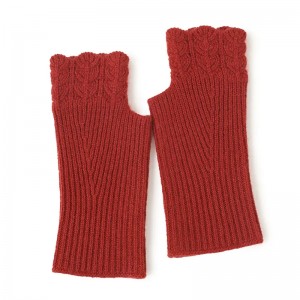 дизайнерски кухи цветни декорации дамски зимни ръкавици плетени дамски модни кашмирени ръкавици и ръкавици без пръсти