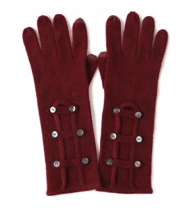 Écran tactile femmes hiver chaud tricot long cachemire gant design personnalisé plein doigt mode 100% pur cachemire gants avec boutons