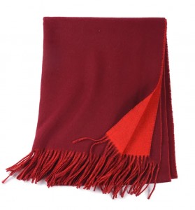 aangepast borduurlogo Omkeerbare dames winter wollen sjaal sjaal luxe heren nekwarmer dubbelzijdige wollen sjaals met lange kwast