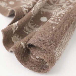 ຫ້ອງນອນເຮືອນໂຮງແຮມໃຊ້ໃນລະດູຫນາວອົບອຸ່ນ 100% ຜ້າຫົ່ມ cashmere ບໍລິສຸດ custom Cashew Jacquard knitted cashmere throw