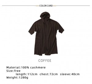 ແບບຍາວ 100% ແທ້ຈິງຂອງ cashmere sweater ຂອງແມ່ຍິງ cardigan ບວກຂະຫນາດ knitted ຄົນອັບເດດ: hoodie cashmere