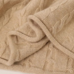 ມ້ວນສາຍເຄເບີ້ນ knitted pure cashmere pullover custom fashion oversize winter women's sweater knitwear