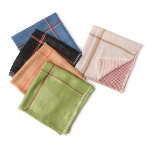 i-wholesale 110x110cm abesifazane basebusika be-cashmere pashmina scarves shawls okunethezeka okuthambile 100% i-cashmere houndstooth square scarf stoles