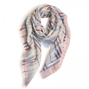 luxury fashion check square 100% cashmere women scarf short tassel winter ladies pashmina scarves shawl