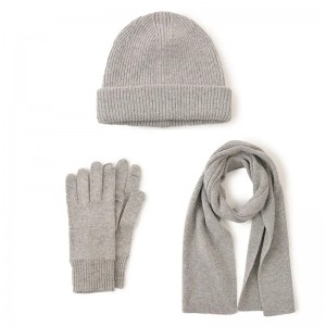 100% lana mujeres niñas invierno cálido bufanda sombrero y guantes conjuntos diseñador personalizado moda señoras tejido lana gorro bufandas guantes traje