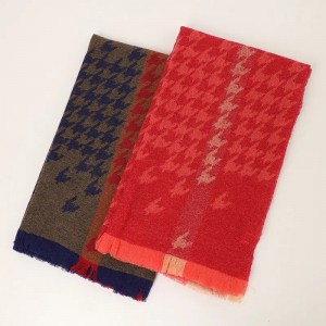cachecol de inverno de lã houndstooth estolas de moda personalizada borla 100% lã pashmina cachecóis xales
