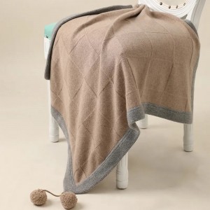 Super Soft ฤดูหนาว warm เด็กทารกถักผ้าห่มหรูหราที่กำหนดเอง 100% โยนแคชเมียร์แพะบริสุทธิ์