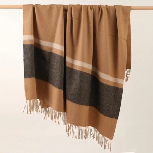 Binnen-Mongolië winter warm 100% lamswollen deken aangepaste designer kwastje wollen sjaal