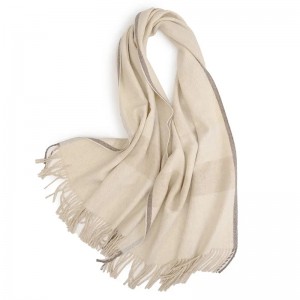 розкішна мода саржевого переплетення довга китиця вовняний шарф зима жінки кашемірова смужка пончо накидка шарфи шаль