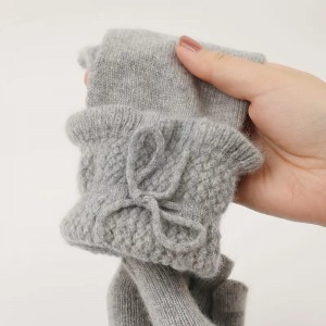 luksus motetilbehør kvinner vinter 100% kashmir strikkede hansker damer jenter helfinger varme hansker og votter