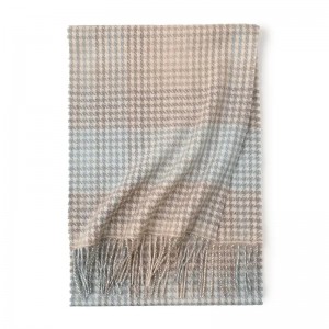 ឡូហ្គោផ្ទាល់ខ្លួនប្រណីតស្កុតឡែនស្ត្រី cashmere tartan កន្សែងរដូវរងាស្ត្រីបុរសកក្តៅ 100% កន្សែង cashmere plaid សុទ្ធ stoles