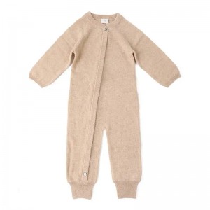 တွားသွားကလေးဝတ်အသစ် 100% cashmere အနွေးထည် ချည်သားလက်ရှည် ကလေး jumpsuit