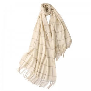 Hot ferkeap 227g lêste 3 kleuren opsjoneel moade plaid winter 100% kasjmier sjaal sjaal foar dame