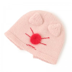 Topi musim dingin bayi 100% kasmir logo kustom ramah kulit lembut bayi anak rajutan topi beanie kasmir polos