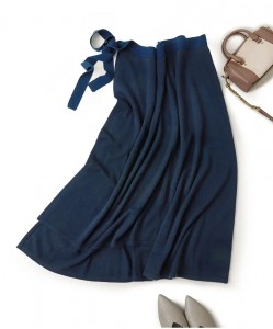 saias femininas de caxemira azul de malha lisa estilo longo vestido de saias femininas de inverno