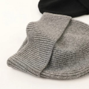 50% yak wool 50% wool winter hats custom logo plain color women luxury Fashion cute Warm knit cuffed beanie hat