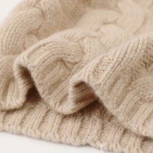 cappello invernale lavorato a maglia con design personalizzato da donna caldo berretto pom pom in pelliccia di volpe con logo ricamato
