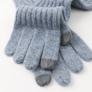Mode Winter Accessoires Frauen Winterhandschuhe 100% Kaschmir Touchscreen gestrickte warme Vollfingerhandschuhe Fäustlinge