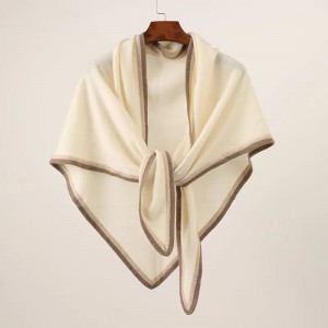 designer flerfarget trekant kashmir skjerf tilpasset logo mote vinter damer vanlig strikket kasjmir skjerf sjal