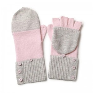 2022 яңа дизайн хатын-кызлары Cashmere Gloves & Mittens кышкы люкс мода трикотаж бармаксыз перчаткалар