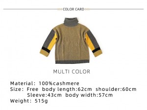 binne-Mongoolse kasjmier trui winter vroue warm veelkleurige ontwerper mode Turtleneck kap kasjmier trui hoodie