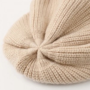 100% kašmírová zimní čepice dámská teplá vypasovaná pletená kašmírová baretová čepice