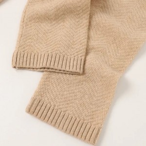 refu style herringbone yakarukwa yakachena cashmere cardigan custom oversize refu sleeve vasikana vakadzi vakadzi sweater knitwear