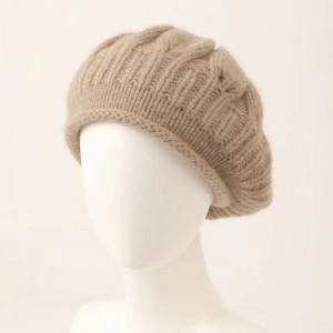 مصمم اليد محبوك الكشمير النقي القبعات شعار مخصص أزياء المرأة الدافئة الكشمير قبعة الشتاء قبعة صغيرة