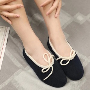 Women Indoor house Light Comfortable Anti-slip pure Cashmere Slippers ladies Home hotel fashion plain knitted winter slippers