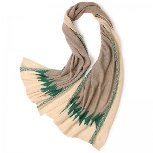 custom logo winter christmas tree design cashmere scarf luxury women stylish warm plain knitted scarves shawl