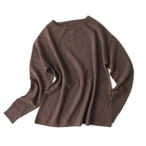 warna kopi lengan panjang natal kustom rajutan sweater kebesaran koleksi musim dingin wanita pullover