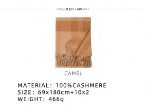 custom Designer Zivistana jinên keşmerî şal xanim Fashion tassel check 100% Pure Cashmere Shawl Shawl